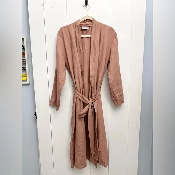 Parachute Linen Robe In Clay Size Small